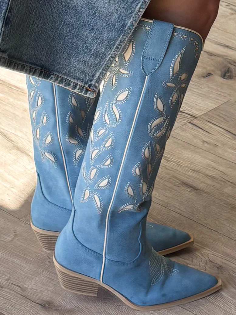 Bronco Western Boots | Sky Blue | Shop Talulah