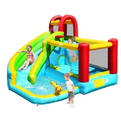 Costway Inflatable Kids Water Slide Jumper Bounce House Splash Water Pool Without Blower | Target