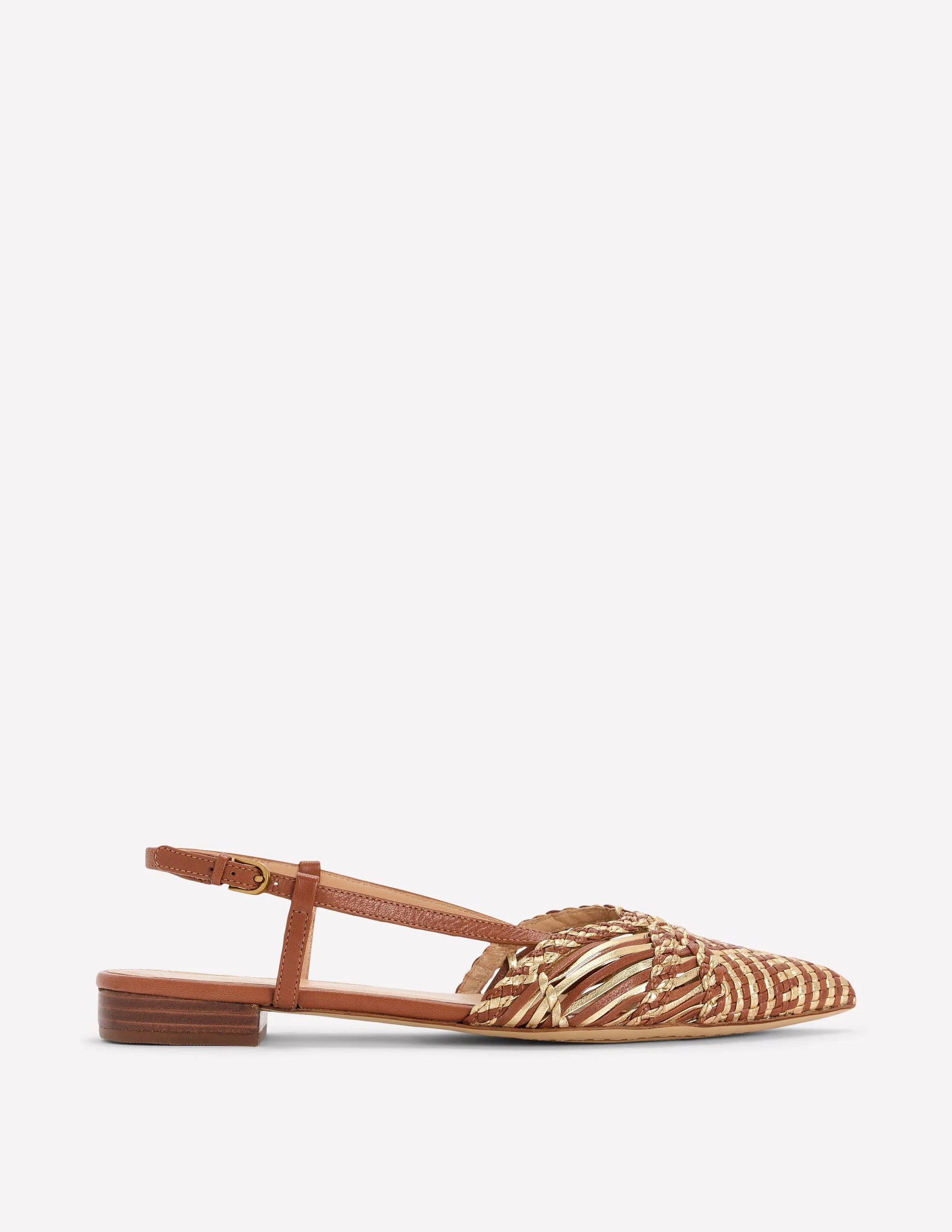 Woven Detail Pointed Flats-Black/ Neutral | Boden (US)