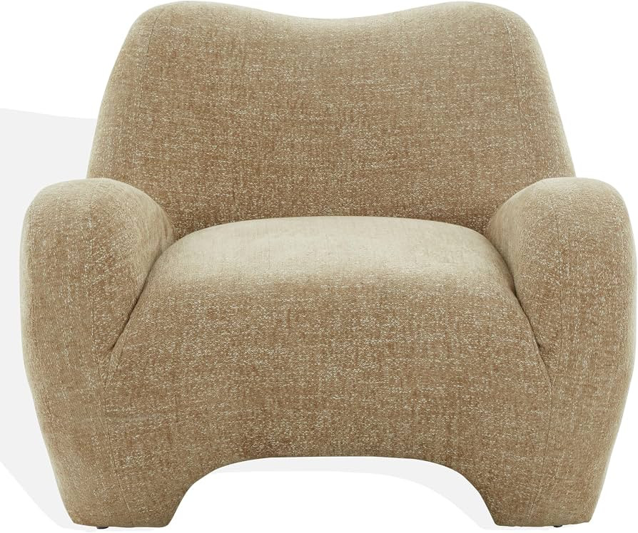 SAFAVIEH Couture Collection \u2013 Randal Light Brown Chenille Accent Chair, Fully Assembled Upho... | Amazon (US)
