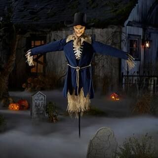 Home Accents Holiday 6 ft Animated Faceless Scarecrow Halloween Animatronic 22TK60285 - The Home ... | The Home Depot