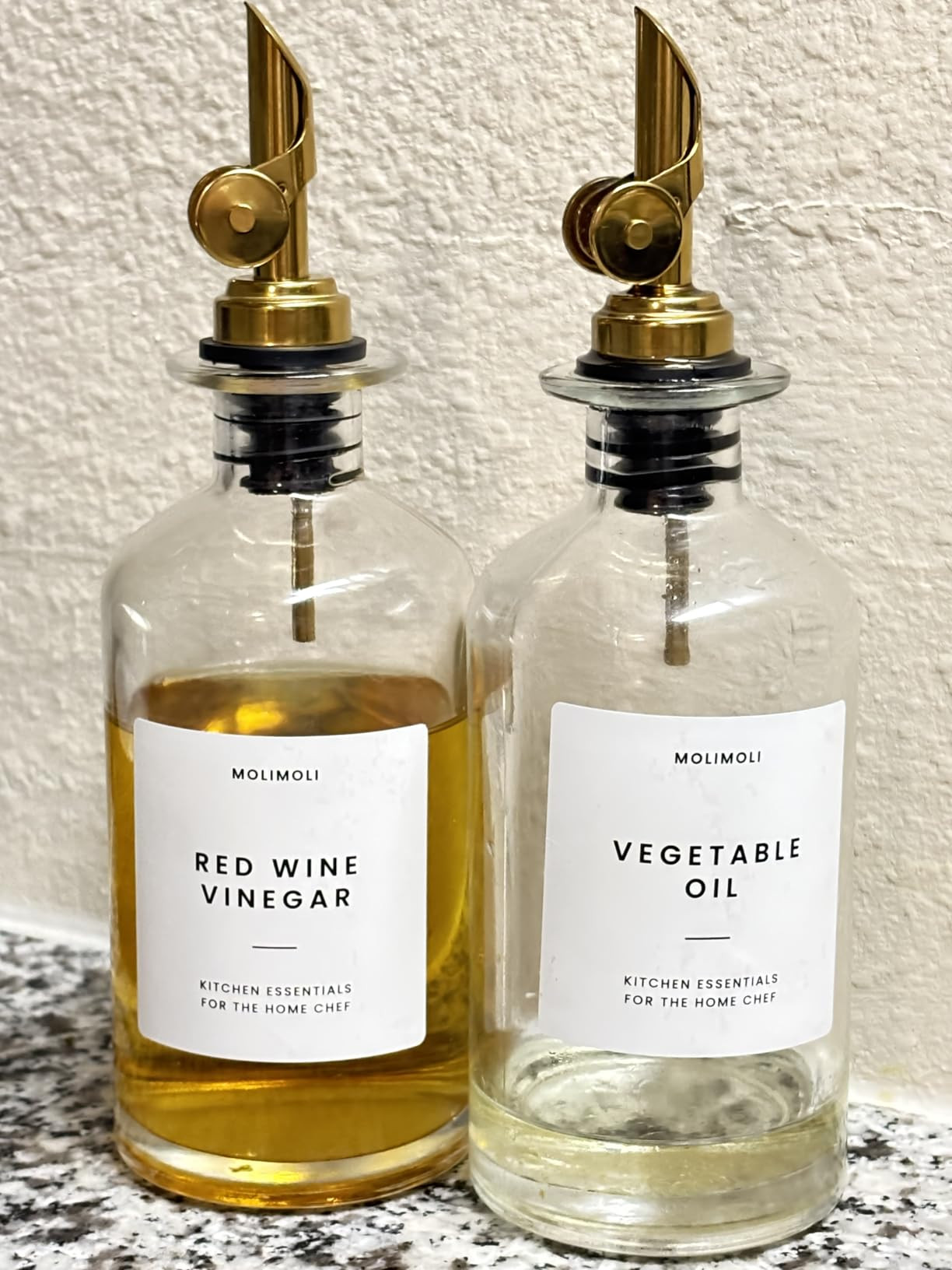 Molimoli Glass Olive Oil Cruet Set - 350ml Bottles With Weighted Pourers, Set of 4 | Amazon (US)