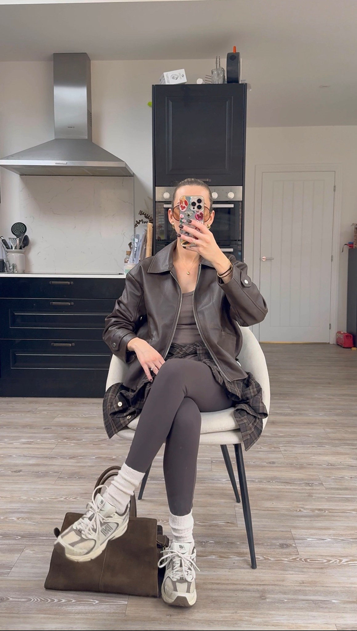 An everyday outfit idea styling brown leggings and a faux leather jacket. These new balance 530 are one of my most worn pairs of trainers 

#LTKuk #LTKspring #LTKstyletip