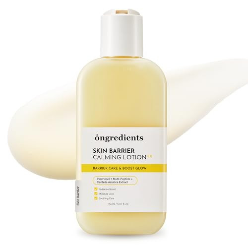 ONGREDIENTS Skin Barrier Calming Lotion EX, Hydrating Lotion for Smooth Makeup Prep & Glowy Skin, Under Makeup Facial Lotion, GHK-Cu Peptide, Collagen, Korean Skincare, 5.07 fl. oz. / 150ml | Amazon (US)