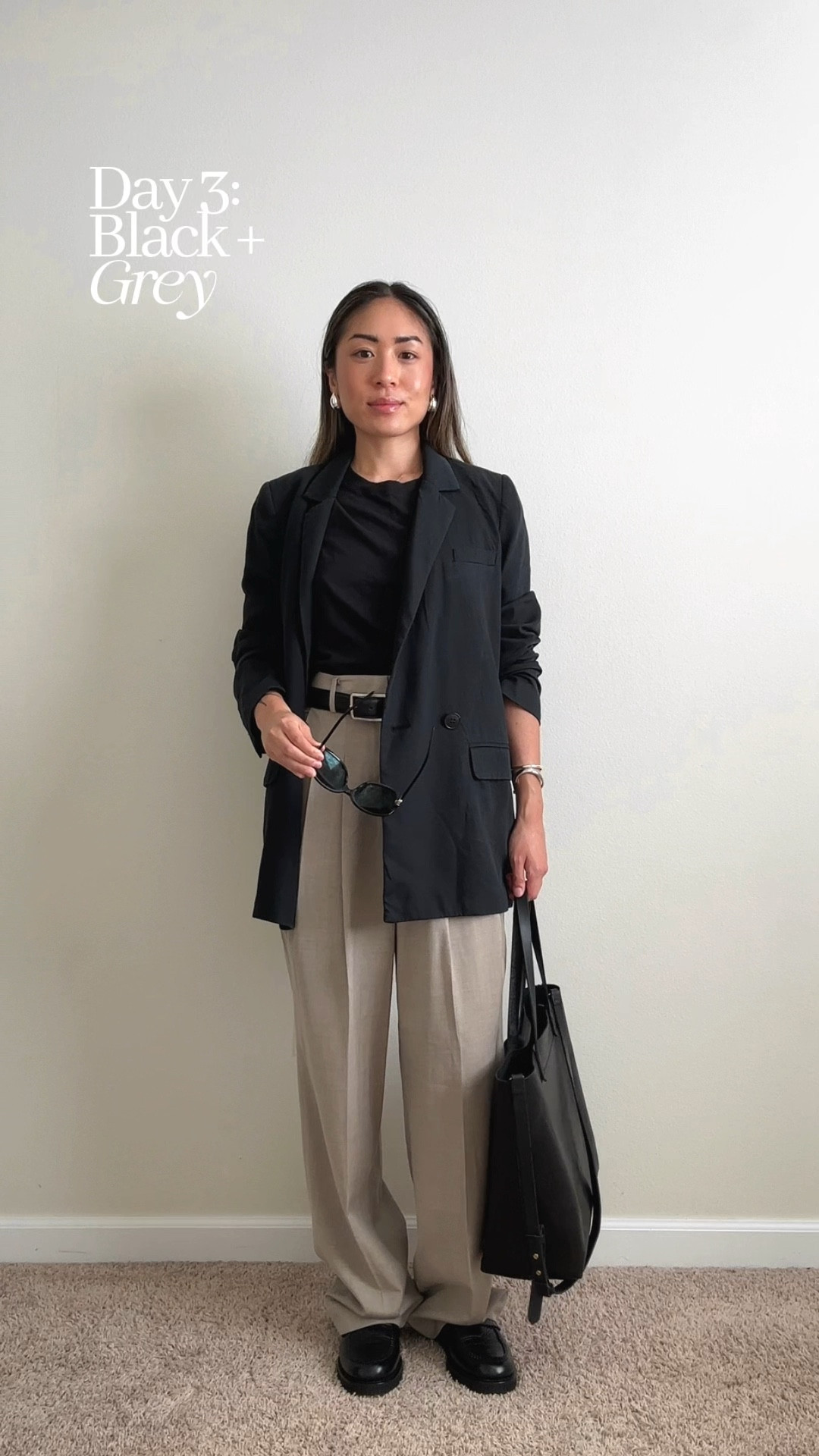 Silver accessories & grey trousers! 🩶 love em’ or hate em? While my closet does contain mostlyyy gold accents, I actually have been making an effort to incorporate more silver into my outfits! Not only is it edgy and looks good with cool-toned pieces, it’s retains that look of effortless, confident, elegance! 🫶🏼

Outfit details: 👇🏻
🤍 shirt: @madewell 
🤍 trousers: @thefrankieshop 
🤍 blazer: @madewell 
🤍 loafers: @chanelofficial 
🤍 belt/bag: @madewell 
🤍 sunnies: @chanelofficial (very old)

🔗 Outfit specifics linked in bio → LTK @amandacapsulewardrobe
⸻

#neutraloutfits #transitionalstyle #minimalistoutfit #capsulewardrobeblogger #falloutfitinspo #quietluxurystyle