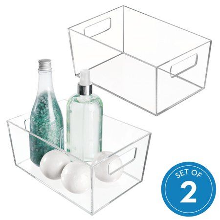 iDesign Clarity Vanity Bin - Small, 2-Piece, Clear | Walmart (US)