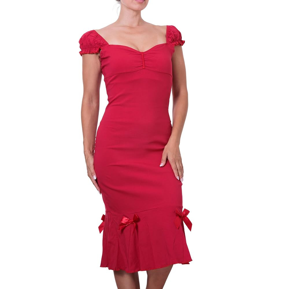 Pin Up Doll Women’s Stretchy Sexy Wiggle Dresses, Wear On Or Off Shoulder, Pinup Retro 1950 Sty... | Amazon (US)