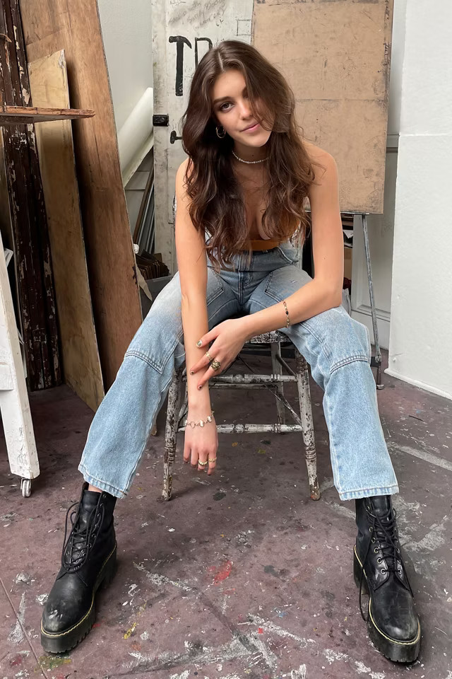 BDG High-Waisted Carpenter Jean – Medium Wash | Urban Outfitters (US and RoW)