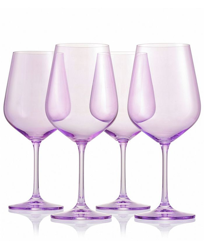 Sheer Purple Stemmed Wine Glasses, Set of 4 | Macys (US)