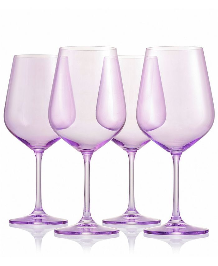 Godinger Sheer Purple Stemmed Wine Glasses, Set of 4 & Reviews - Glassware & Drinkware - Dining -... | Macys (US)