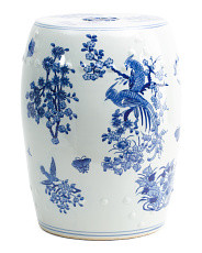 13x17 Porcelain Floral Birds Stool | Marshalls
