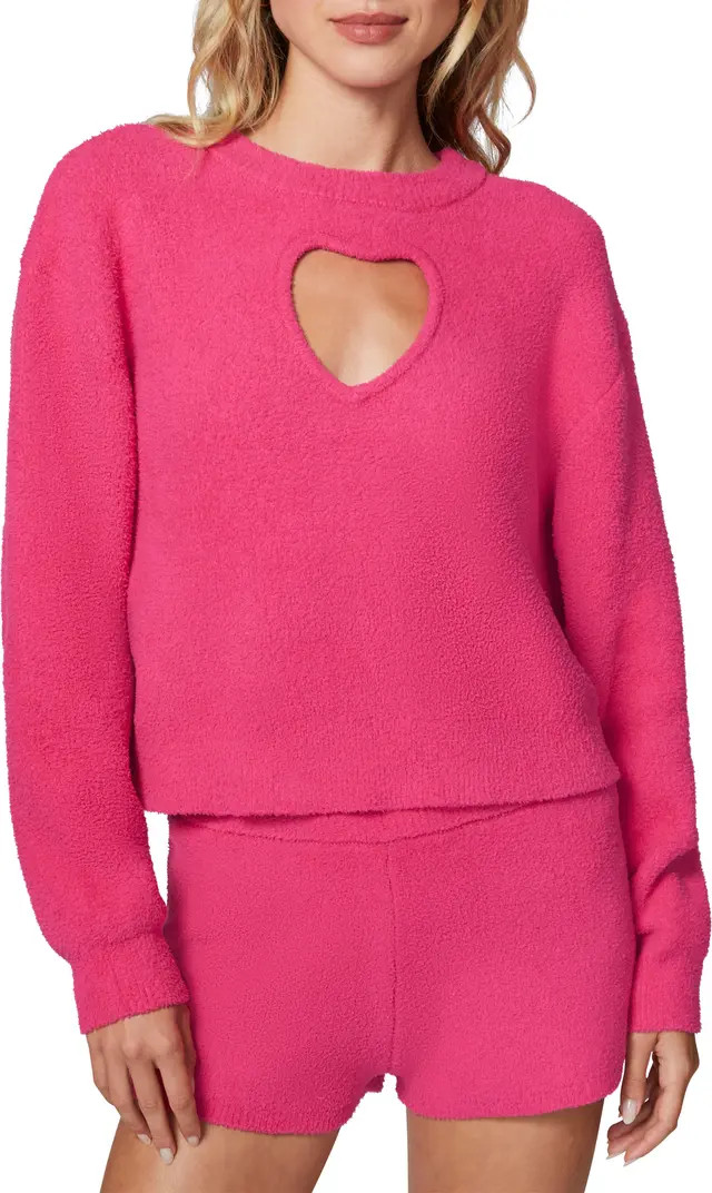 Cloud Heart Cutout Bouclé Sweater | Nordstrom
