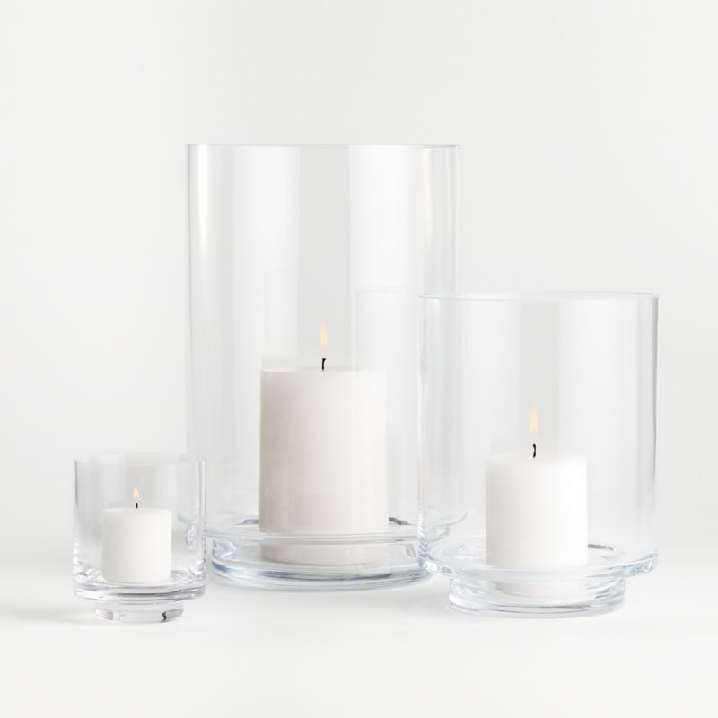 Taylor Glass Hurricane Candle Holders | Crate and Barrel | Crate & Barrel