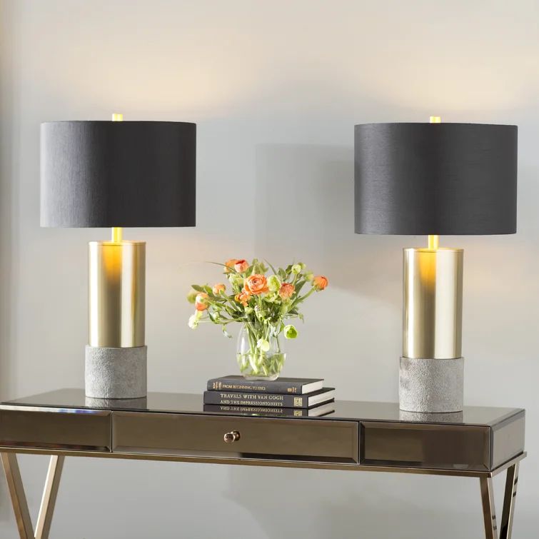 Chandria Metal/Faux Concrete Table Lamp | Wayfair North America