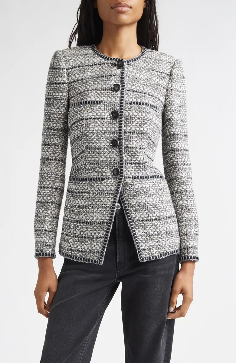 Alessia Metallic Tweed Cutaway Jacket | Nordstrom