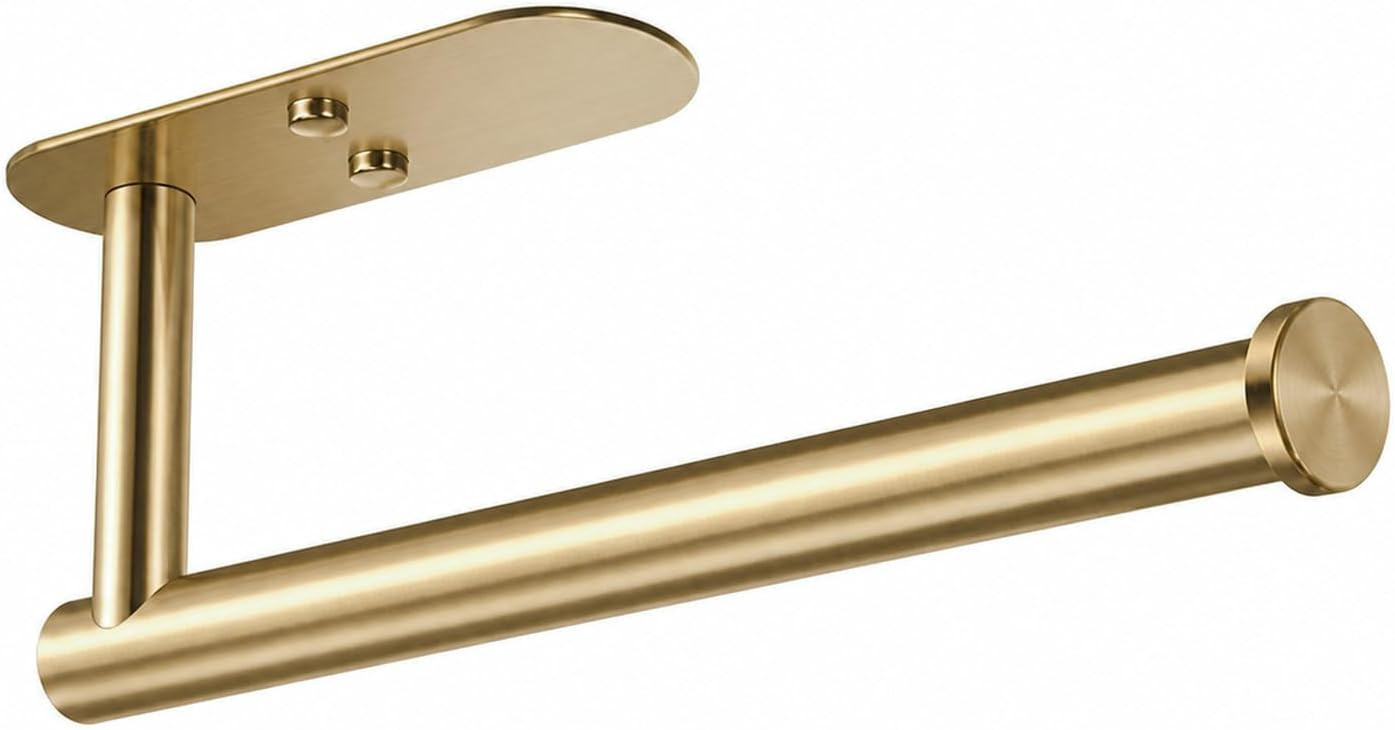 VAEHOLD Adhesive Paper Towel Holder Under Cabinet Wall Mount for Kitchen, Paper Towel Roll Holder Stick to Wall, Stainless Steel (Gold) | Amazon (US)