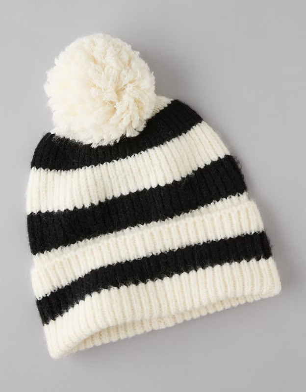 AE Knit Striped Beanie | American Eagle Outfitters (US & CA)