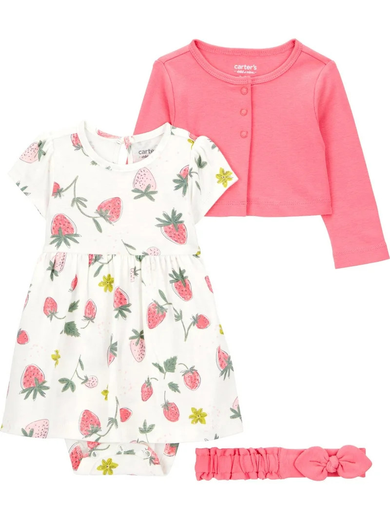 Carter's Child of Mine Baby Girl Dress Set, 3-Piece, Sizes Newborn-24 Months | Walmart (US)