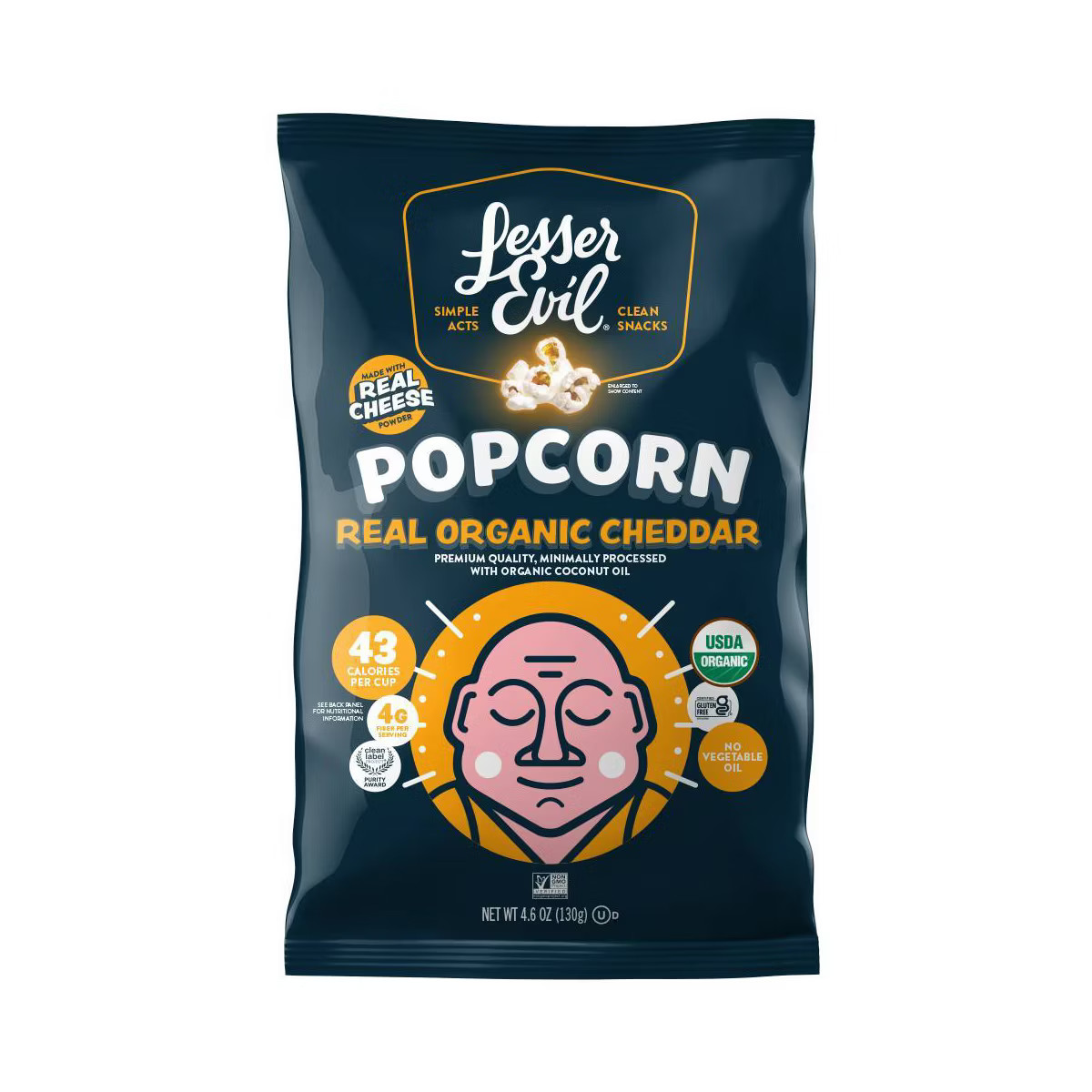 LesserEvil Organic Popcorn Real Cheddar - 4.6oz | Target