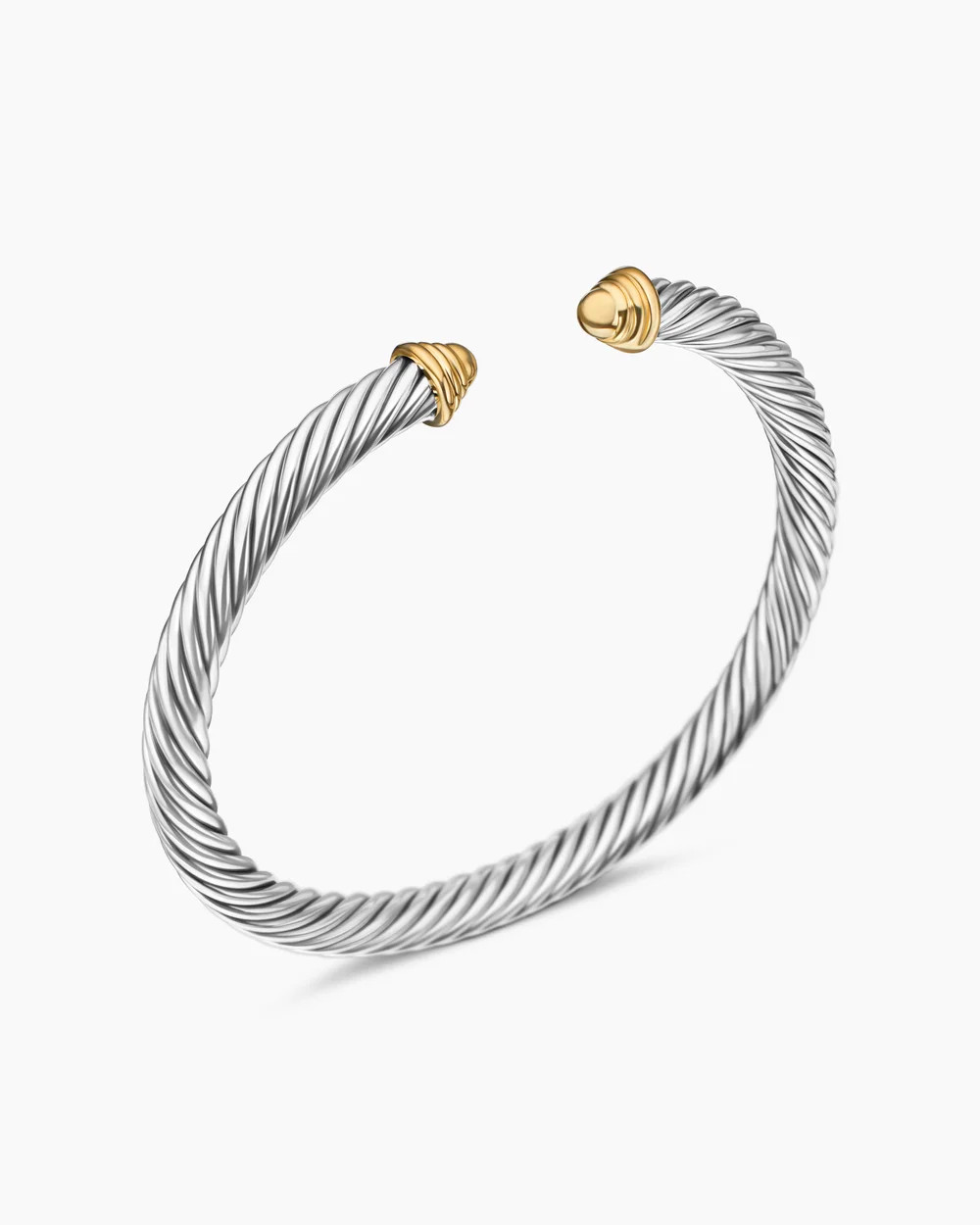 David Yurman | Classic Cable Bracelet in Sterling Silver with 14K Yellow Gold Domes, 5mm | David Yurman