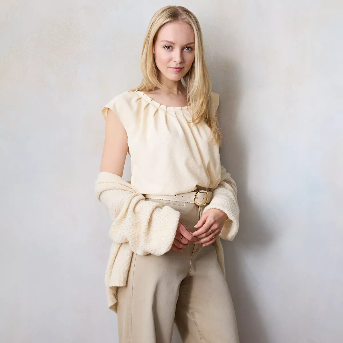 Women's LC Lauren Conrad Pleated Scoopneck Top | Kohl's