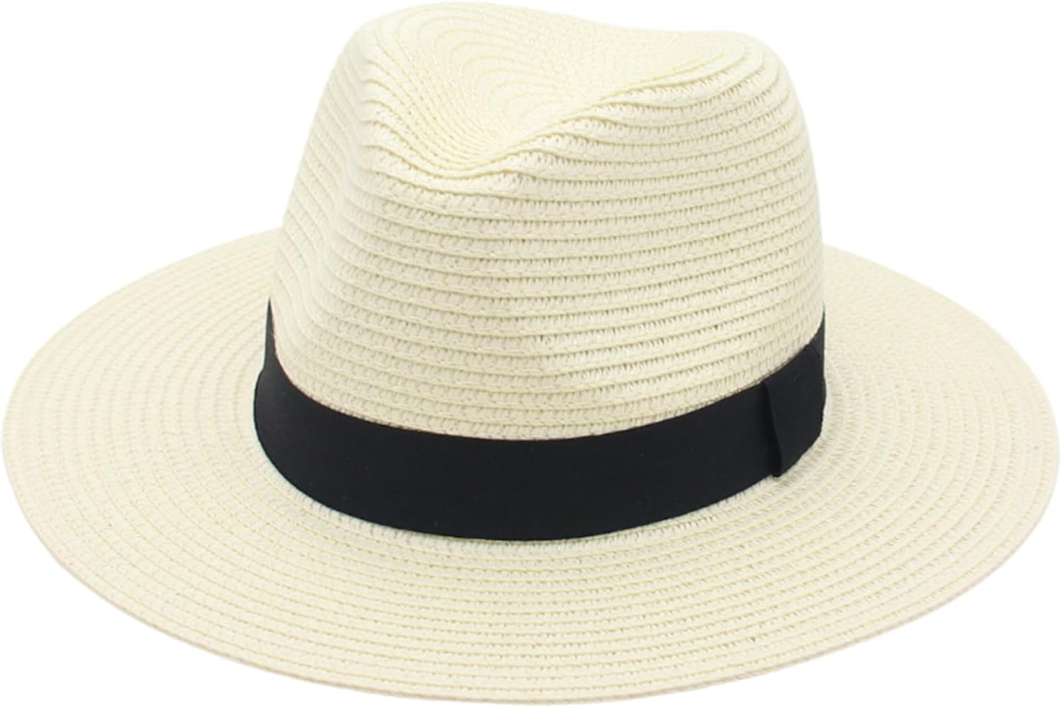 Wide Brim Panama Hat,Beach Hat,Straw Hat,Panama Roll up Hat,One Size Foldable Men Fedora Hats for... | Amazon (US)