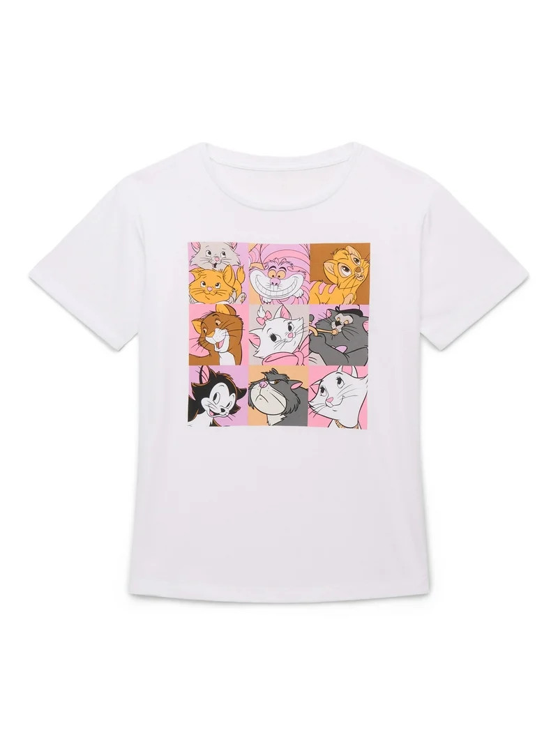 Disney Cats Girls Short Sleeve Graphic T-Shirt, Sizes 4-16 | Walmart (US)