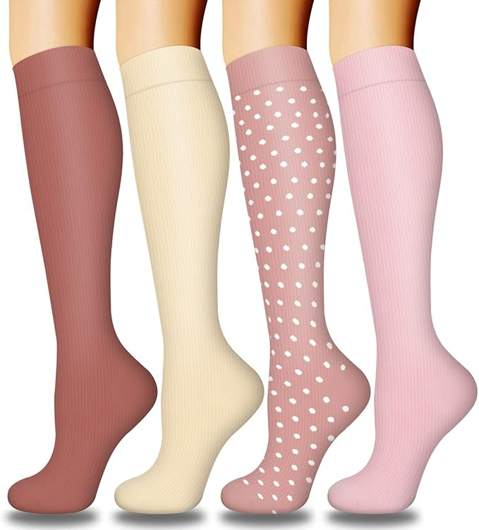 Laite Hebe 4 Pairs-Compression Socks for Women&Men Circulation-Best Support for Nurses,Running,At... | Amazon (US)