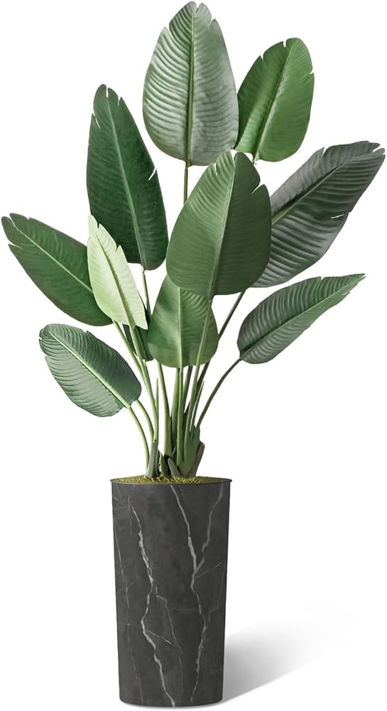Artificial Tree in Modern Granite Effect Planter, Fake Bird of Paradise Silk Tree for Indoor and ... | Amazon (US)