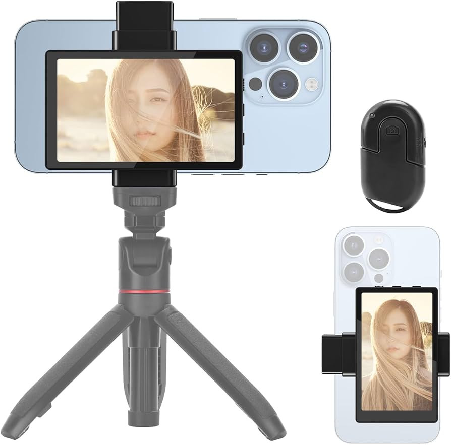 Newmowa Phone Vlog Selfie Monitor Screen, Magnetic Phone Holder Clip Mount, Using Phone Rear Came... | Amazon (US)