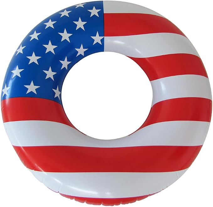 American Flag Inflatable Pool Float, Adults Water Ring Swimming Tube, Pool Floats - USA Flag, 4th... | Amazon (US)