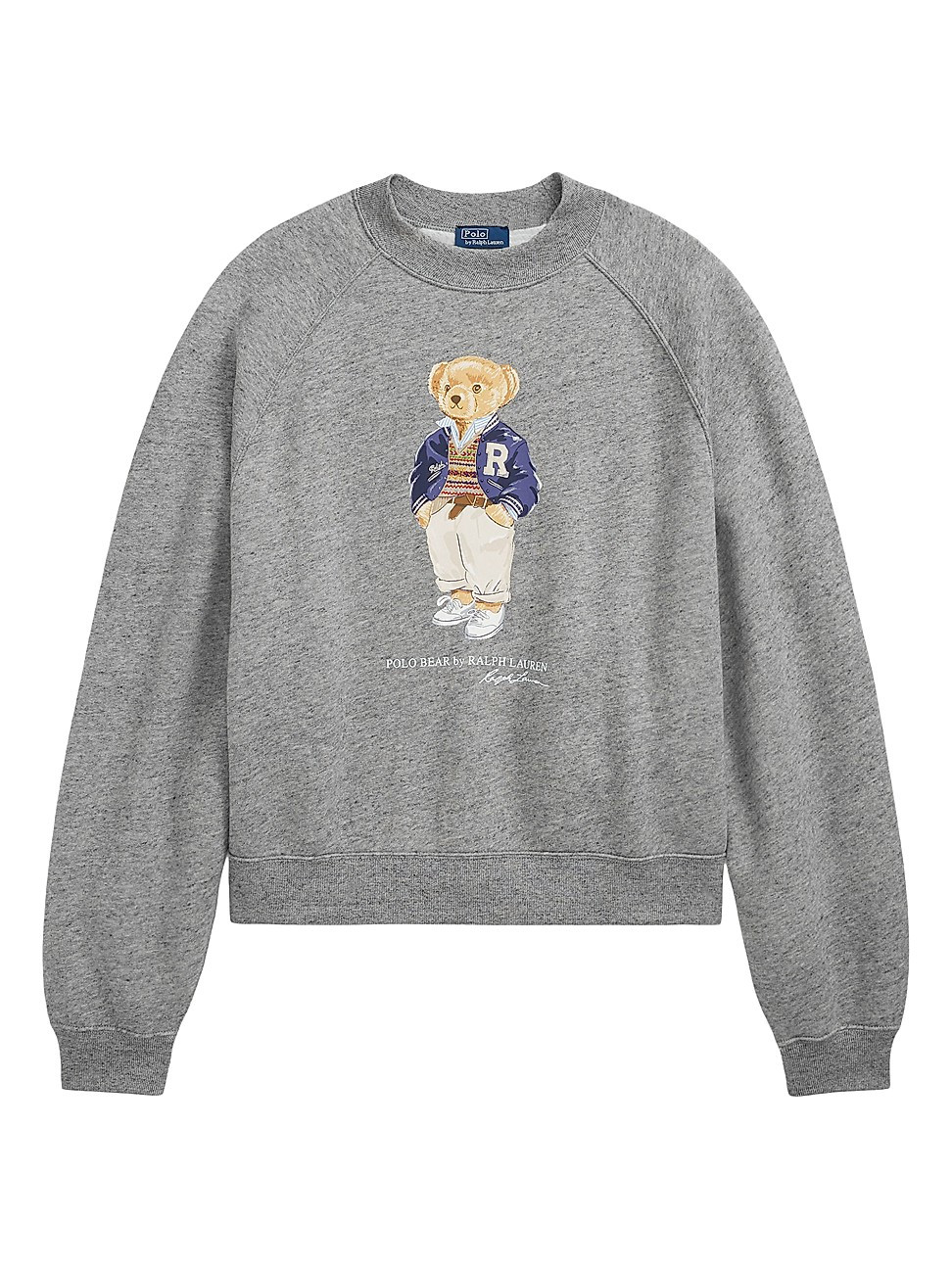 Women's Polo Bear Fleece Oversized-Fit Sweatshirt - Dark Vintage Heather - Size XL | Saks Fifth Avenue