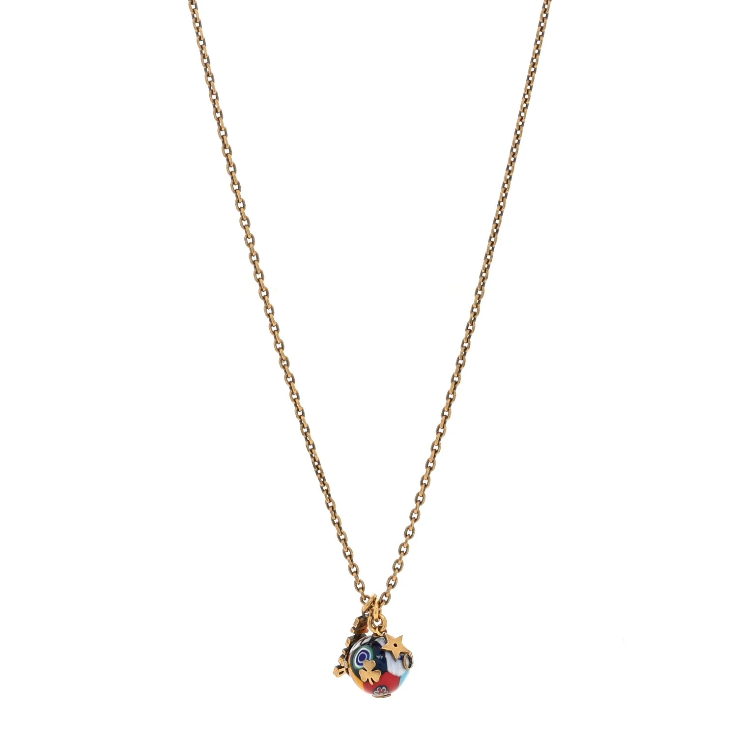 Metal J'adior D-Murrine Necklace Aged Gold Multicolor | FASHIONPHILE (US)