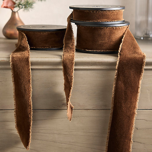 Antiqued Frayed Velvet Ribbon | Terrain