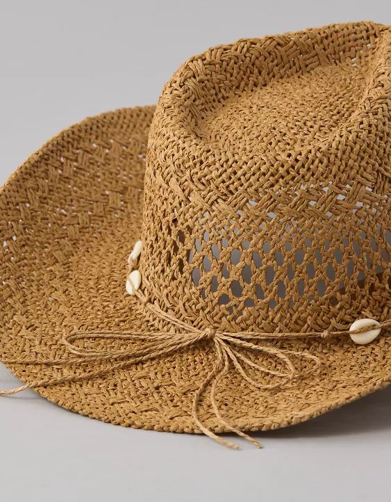 AE Crochet Straw Cowboy Hat | American Eagle Outfitters (US & CA)