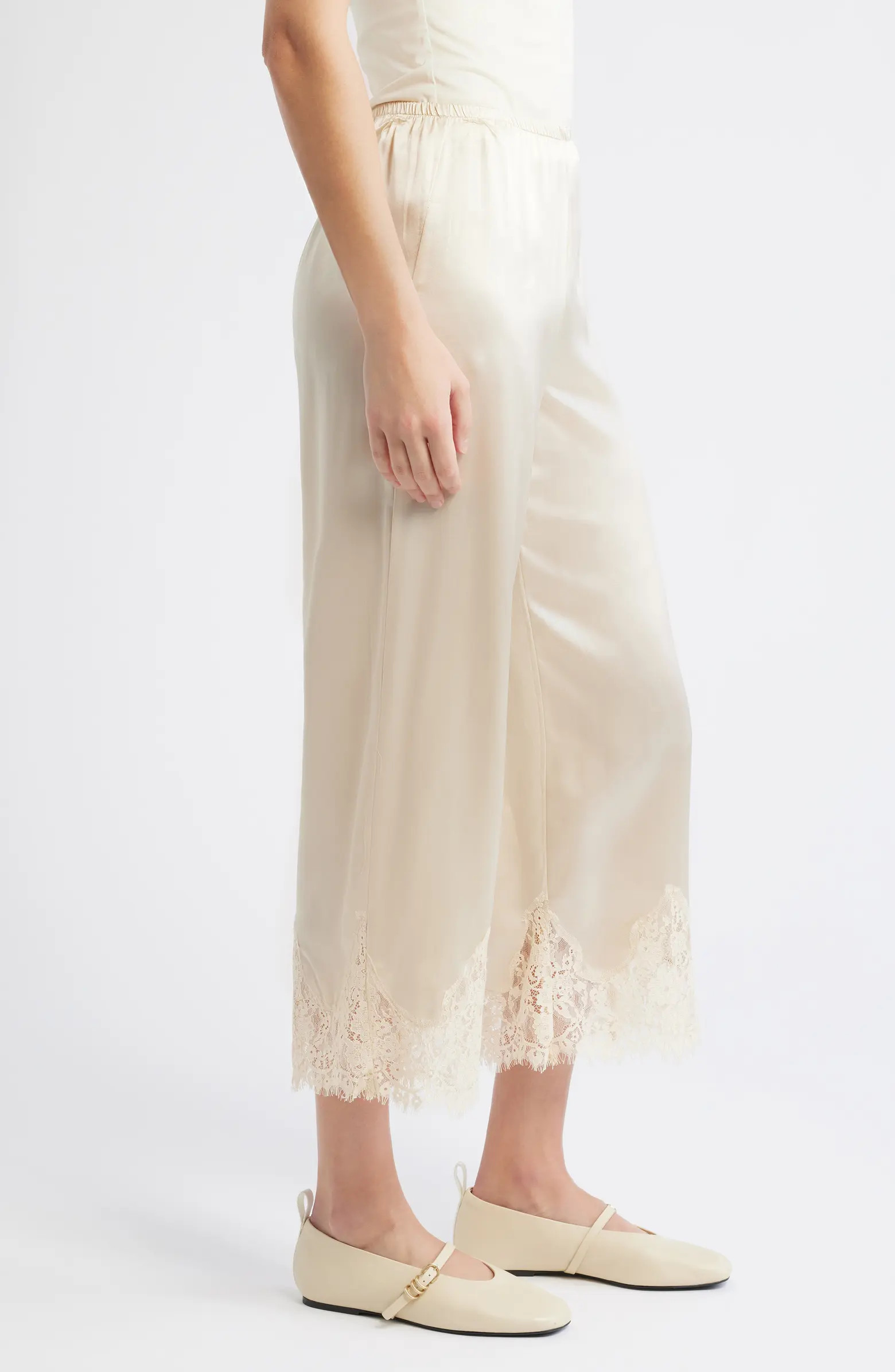 Carolina Silk Lace Hem Pant | Nordstrom