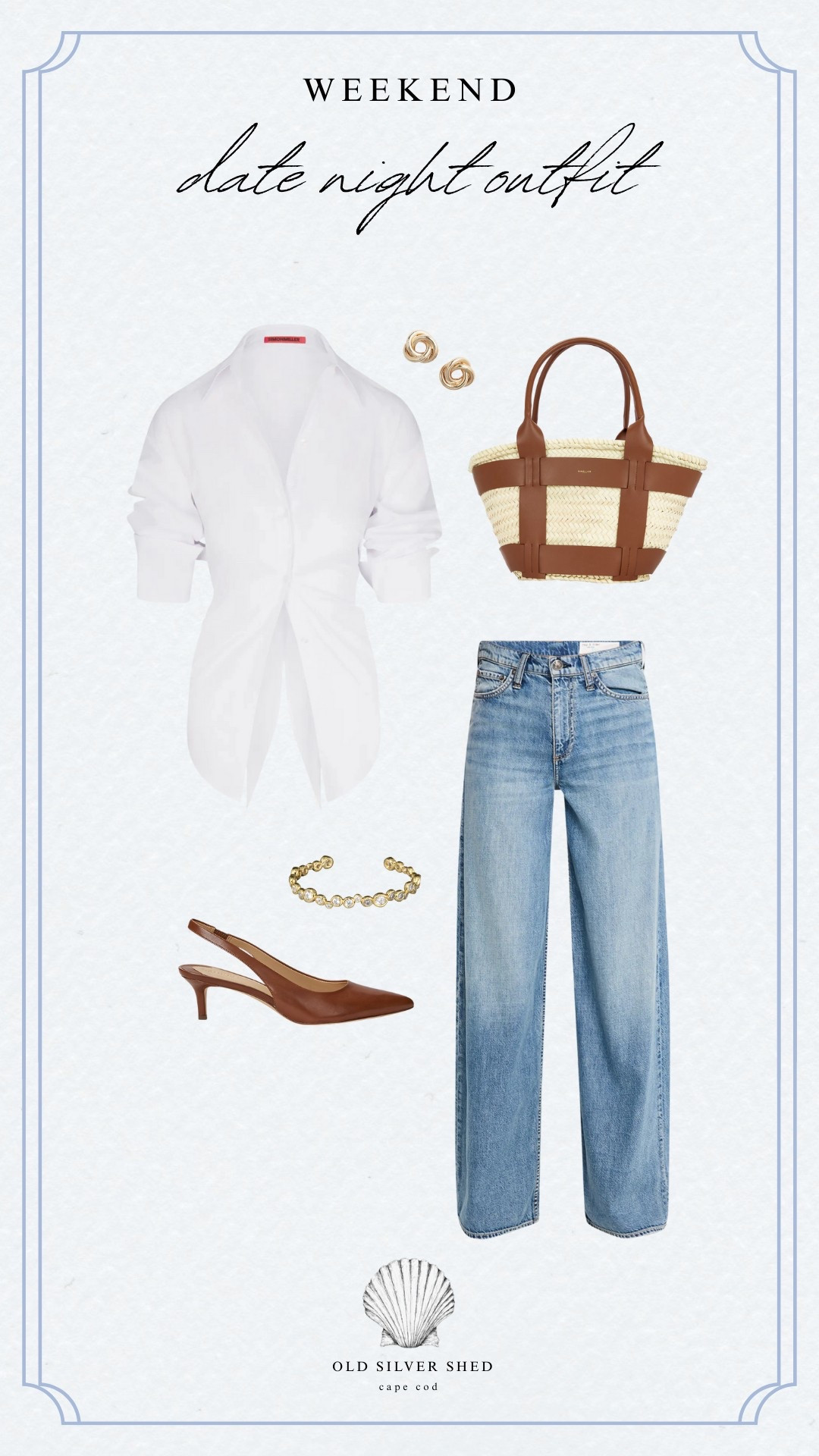 A weekend date night outfit that will transition seamlessly into the summer months 🤍 I’m loving this combo of crisp and classic pieces. These earrings are under $100 and this bag would work for day to night wear… 

#LTKStyleTip #LTKFindsUnder100 #LTKSummerEdit