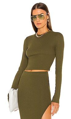 COTTON CITIZEN The Verona Crop Shirt in Moss from Revolve.com | Revolve Clothing (Global)