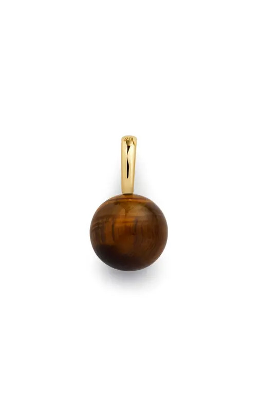 Monica Vinader Tiger's Eye Round Pendant Charm in 18Ct Gold Vermeil /Tigers Eye at Nordstrom | Nordstrom