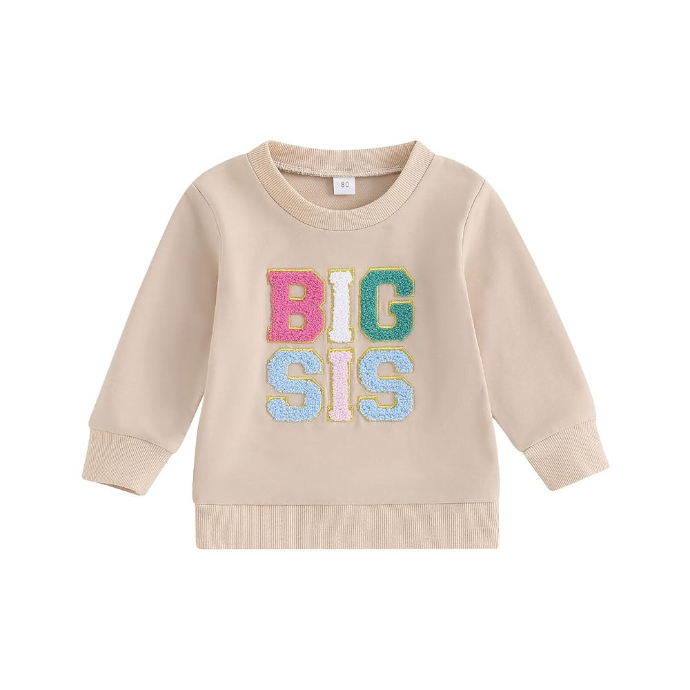 Toddler Baby Boy Girl Matching Clothes Big Sis Bro Crewneck Sweatshirt Oversized Sweater Outfits | Amazon (US)