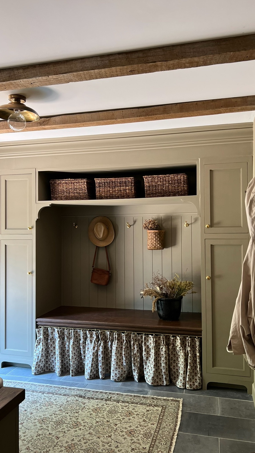Who else goes crazy trying to hide & organize all the shoes in your family? 🙋🏻‍♀️ when we first renovated this room, we had one baby and shoe storage was not at the top of my priority list. Fast forward to two years ago when we updated this space and had 3 kids and I realized how quickly it can get out of control. 

I made sure we created a more functional space that allowed for LOTS of shoe storage and organization options. The adults shoes go behind the curtain, the kids each have their own pull out shelf and extra/seasonal shoes go in the dresser. 

Do they always get put away where they’re supposed to? Absolutely not 🤣 but this helps a ton! 

Comment MUDROOM and I’ll send you all the links! 🤍

#LTKHome #LTKKids #LTKFamily