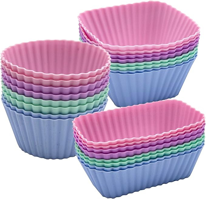 Silicone Cupcake Liners Lunch Box Dividers，Non-Stick Silicone Muffin Cups, Bento Box Accessorie... | Amazon (US)