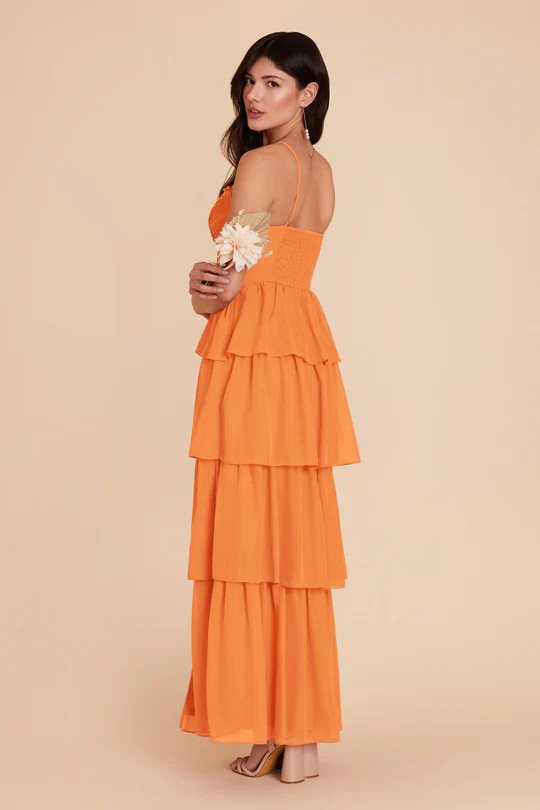 Lola Chiffon Dress - Apricot | Birdy Grey