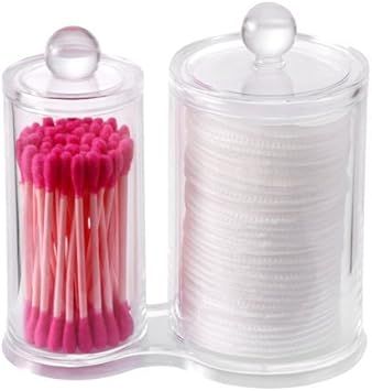 PuTwo Makeup Organizer Cotton Pads Holder Swab Jar Divider with 2 Sections | Amazon (UK)