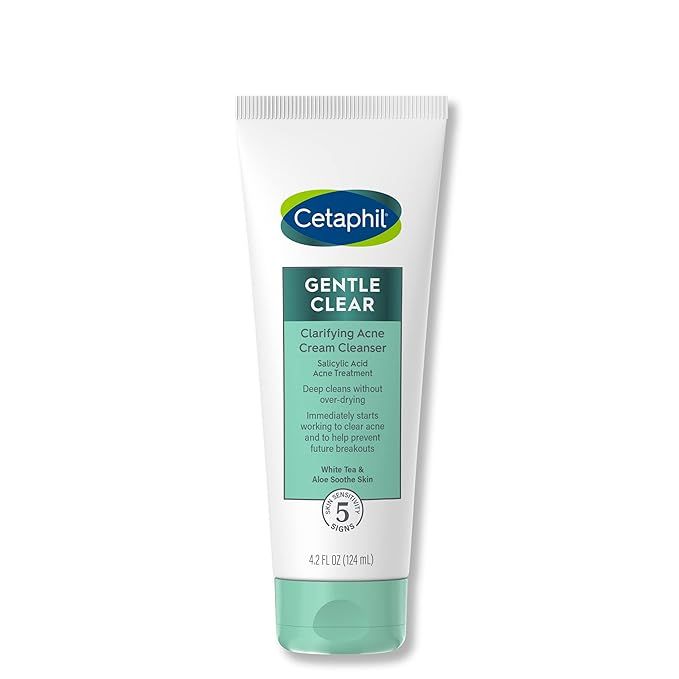 Cetaphil Acne Face Wash, Gentle Clear Clarifying Acne Cream Cleanser with 2% Salicylic Acid, Deep... | Amazon (US)