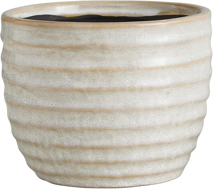 47th & Main Textured Light Cream Glazed Ceramic Planter Pot for Flowers Succulents and Small Plan... | Amazon (US)
