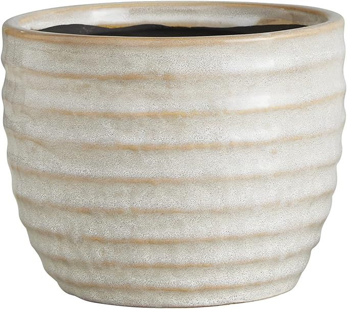 47th & Main Textured Light Cream Glazed Ceramic Planter Pot for Flowers Succulents and Small Plan... | Amazon (US)