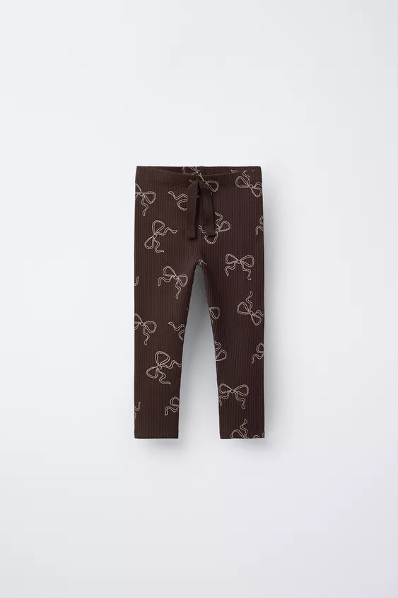 PRINTED RIBBED LEGGINGS | Zara US