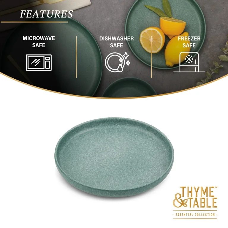 Thyme & Table Stoneware Round Salad Plate, Casipan Green | Walmart (US)