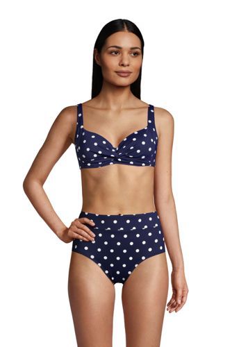 Women's Chlorine Resistant Twist Front Underwire Bikini Top Swimsuit Adjustable Straps | Lands' End (US)